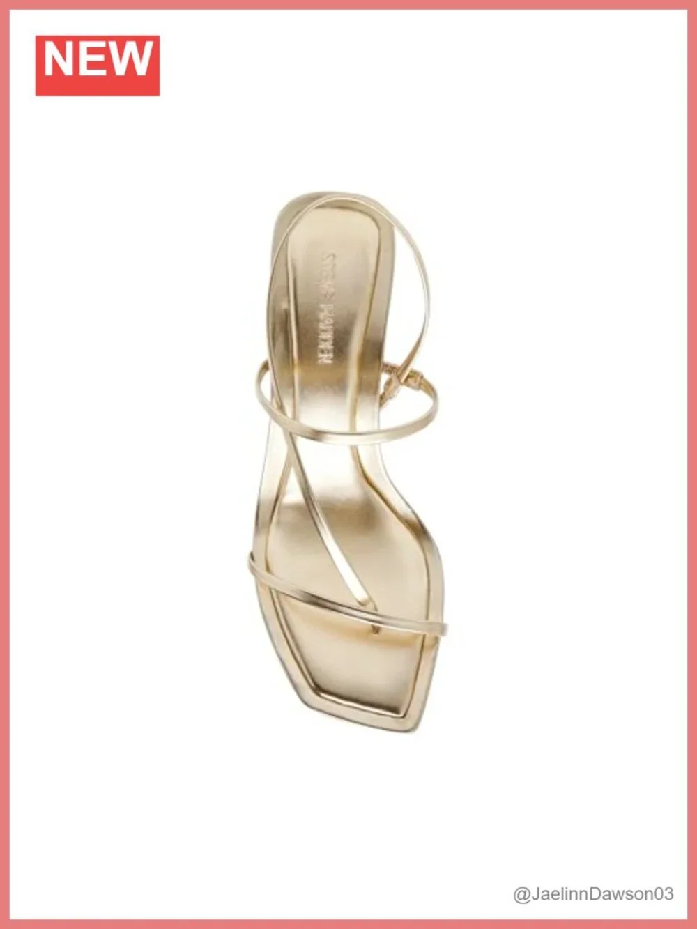 Steve Madden Heeled Sandals Square Toe Slingback Glitter Kitten Heel Women's